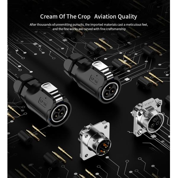 Cnlinko M16 PBT Plastic and Metal 16AWG Waterproof Power Connector 8 Pin Plug Socket