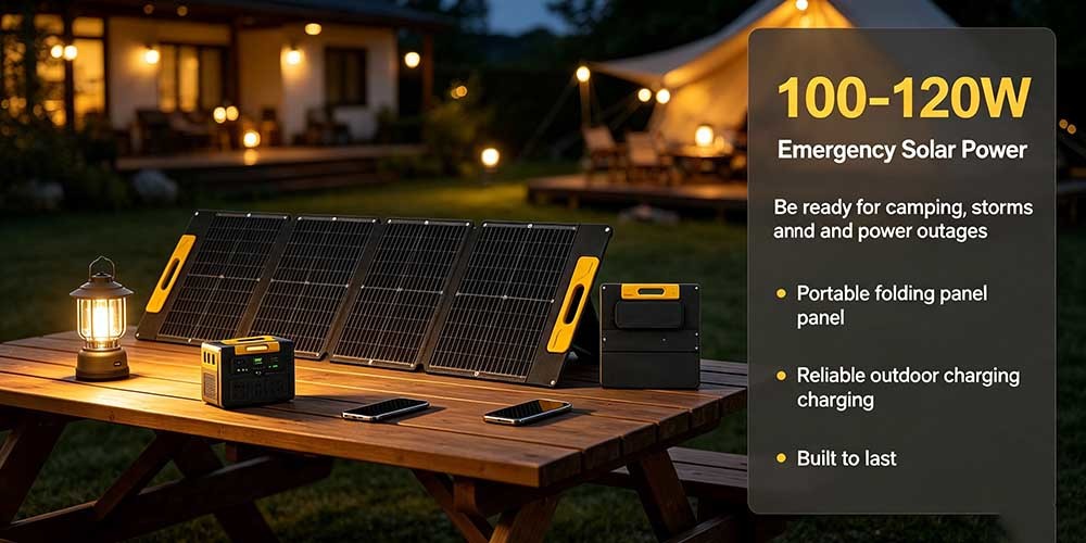 20W Portable Foldable Solar Charger Panel, High‑Efficiency Monocrystalline Solar Power for Van‑Life Camping