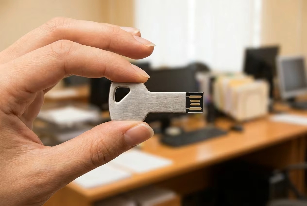 Encryption Enabled Zinc Alloy Key USB Flash Drive Custom Design Welcome Durable Secure Storage Device Ideal For Business