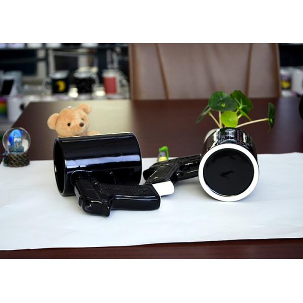 Gun Style Handle Eco Friendly Dinnerware , Eco Mug Ceramic For Promotion