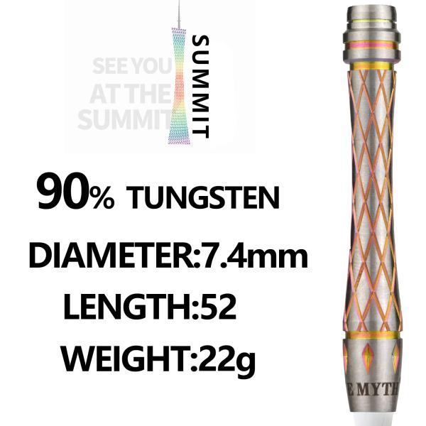 Emyth Darts 2BA 90% Tungsten Darts Set Darts Barrel 22g SUMMIT