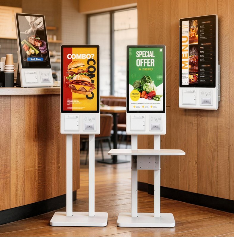 Desktop Wall Mounted Self Ordering Kiosk Quick Service Restaurant Machine