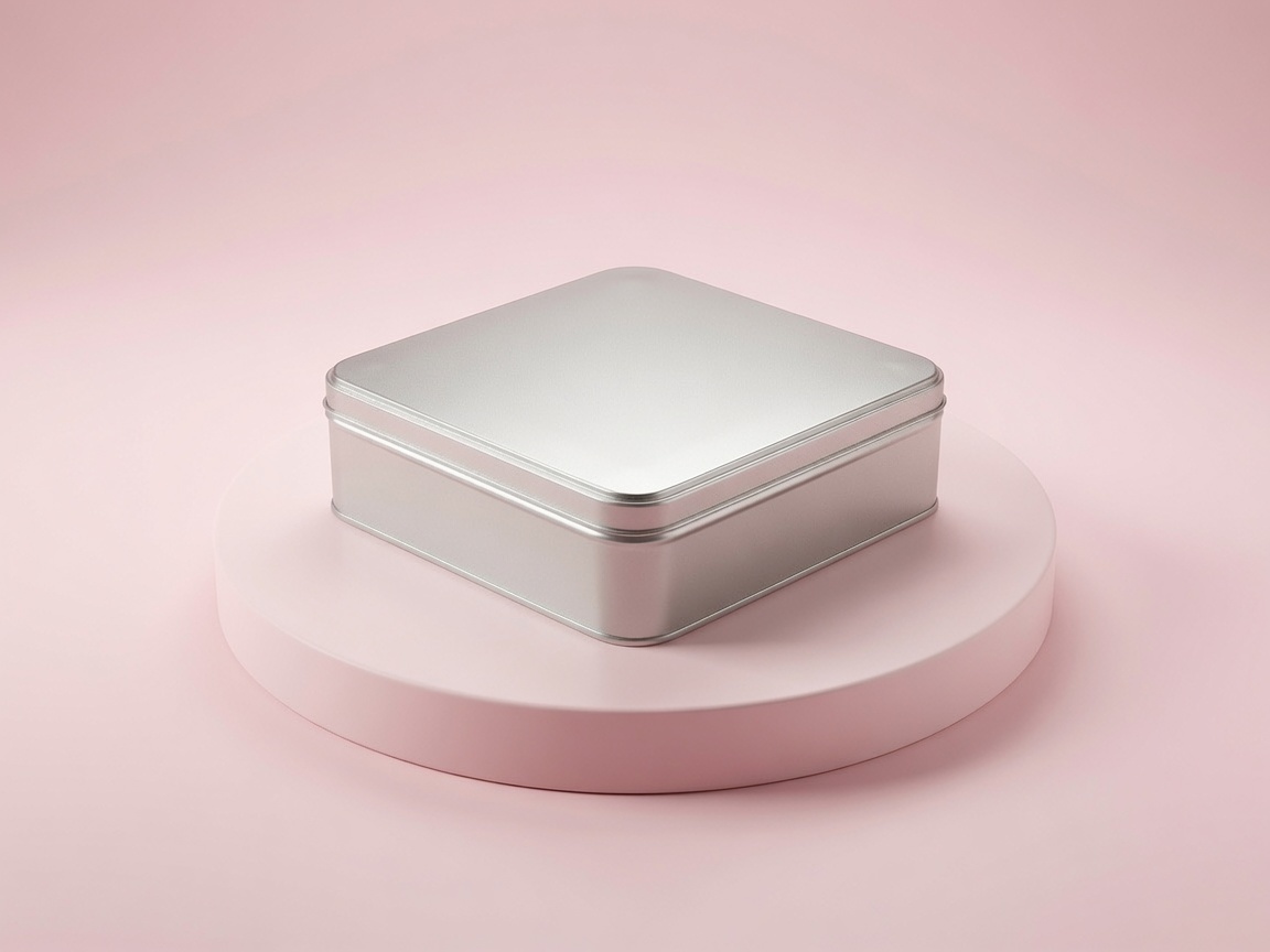 Customized Design Square Silver Metal Tin Box No Printing - Premium Gift Storage Package Snack Cookie Cake Biscuit Chocolate