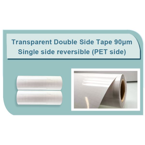 Single Side Removable Crystal Clear Double-Sided Adhesive Tape 90um