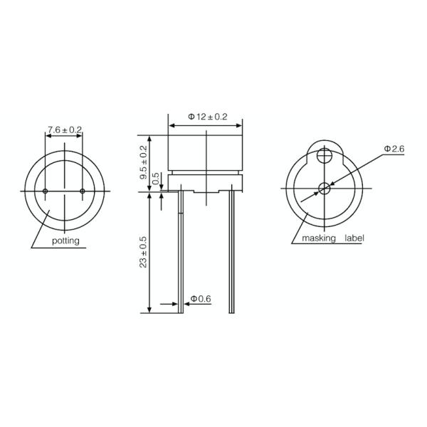 12*9.5mm Electromagnetic Buzzer