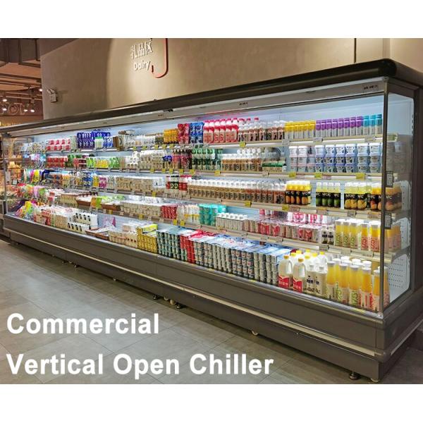 Customized Multi Shelves Wall Mounted Refrigerator Open Display Fridge