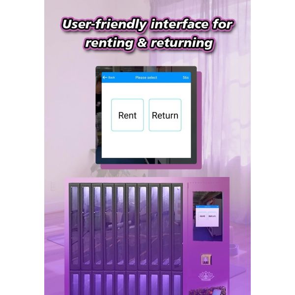 Locker Vending Machine with Smart Rent & Return System and Customizable Pricing for Gym Gear Rental
