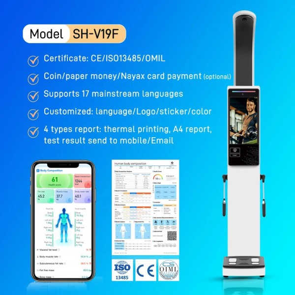 Human Inbody Body Composition Analyzer Professional Body Fat Analyzer with Printer