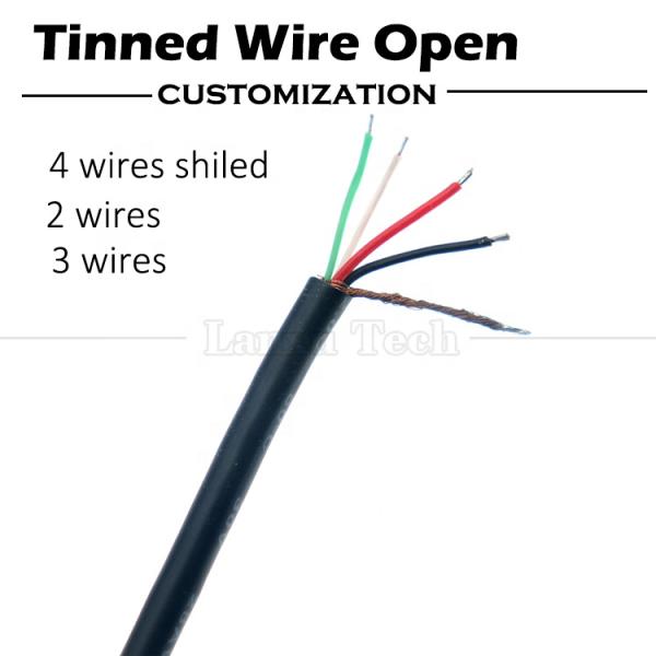 Custom Shield USB 2.0 A Male to Stripped Wires Open End Pigtail Cable