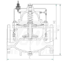 SS Diaphragm Actuated Pressure Sustaining Valve Auto Control DN600