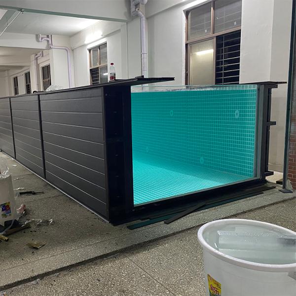 High Light Transmission Fibreglass Rectangular Mobile Swimming Pool for Large Family Patio