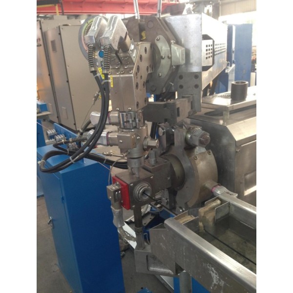 Automated Cable Wire Bunching Machine Twisting Sky Blue Extruder Equipment