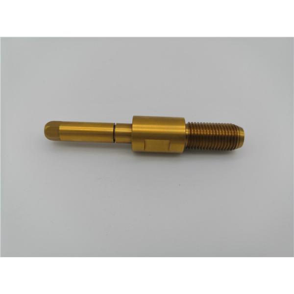 Grinding CNC Lathe Parts Precision Shaft Yellow Plated Titanium Surface