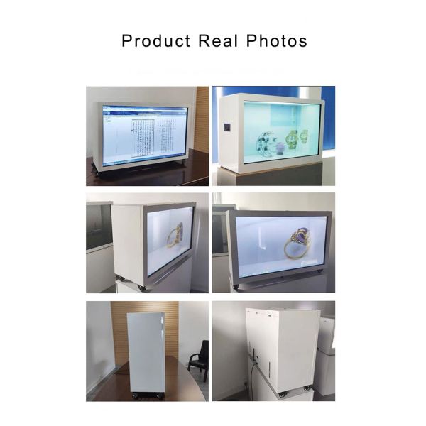 86 inch See Through Lcd Screen Product Showcase Lcd Display Box Android Touch Screen Advertising Player