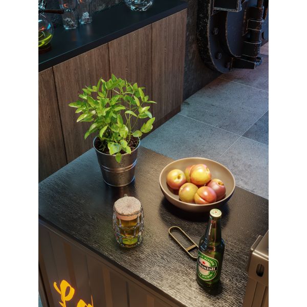 Customizable Iron Container Front Desk with Dual Seating Functionality and Compact Design for Bars, Hotels, and Homes