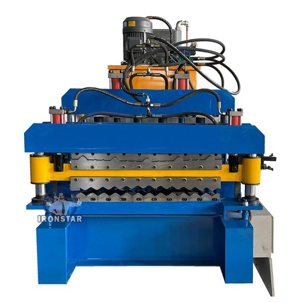 “840 836 5 Rib Trapezoidal Corrugated Double Layer Roll Forming Machine for Color Steel High Quality 840 836 Trapezoidal Corrugated Double Layer Roll
