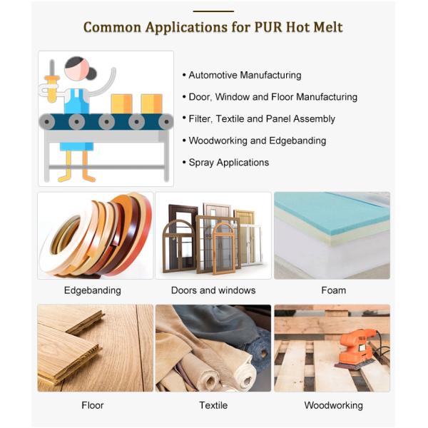 White Solid Polyurethane Pur Hot Glue No Smell For Door Wall Panel Laminate