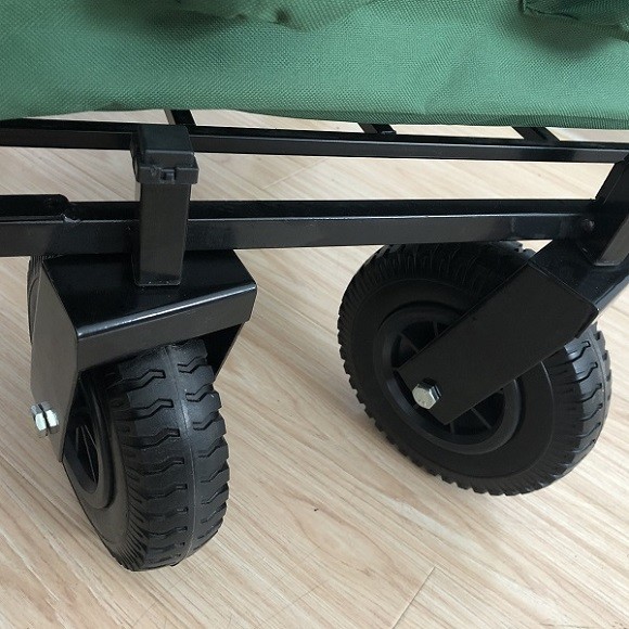 Leisure Folding Beach Wagon Green Utility Wagon With Air Wheel 80kgs