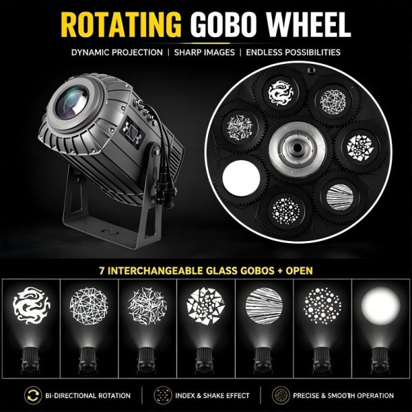 300W LED Zoom Outdoor Dynamic Floating Effect Gobo Projector Light