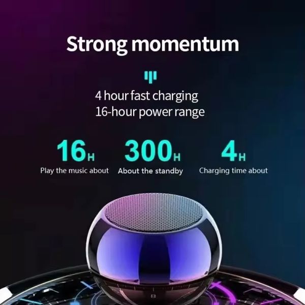 Colorful Portable Mini Wireless Bass Boost Smart Bluetooth Speaker TF Card Lithium Battery Compact