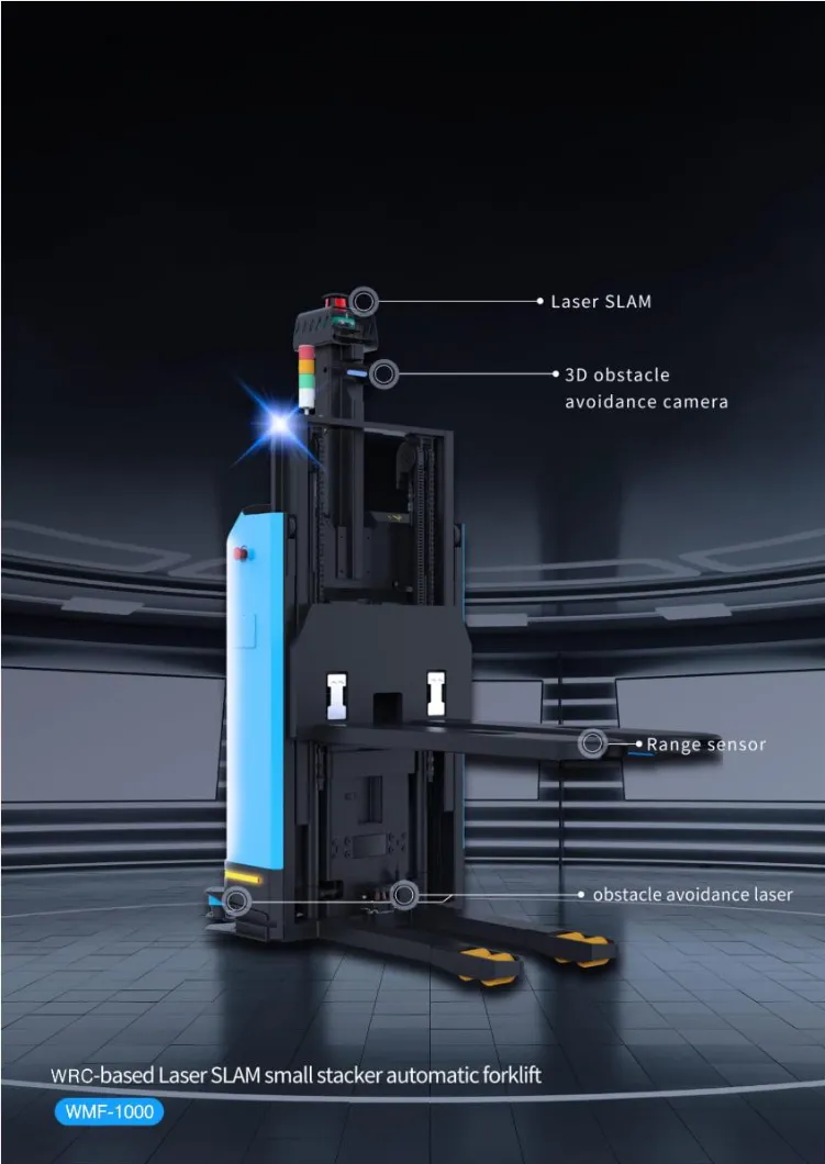 Flexible Route Accurate Positioning Laser Navigation Agv Forklift with 1t Payload