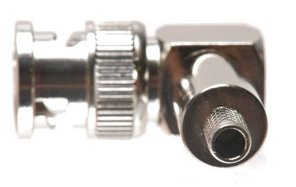 Brass Zinc Copper BNC Male Right Angle Crimp Type Connector For RG6 / U RG58 / U RG59 / U Coaxial Cable