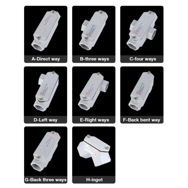 Ex Back cover three-way junction box Wiring Box Threading Box