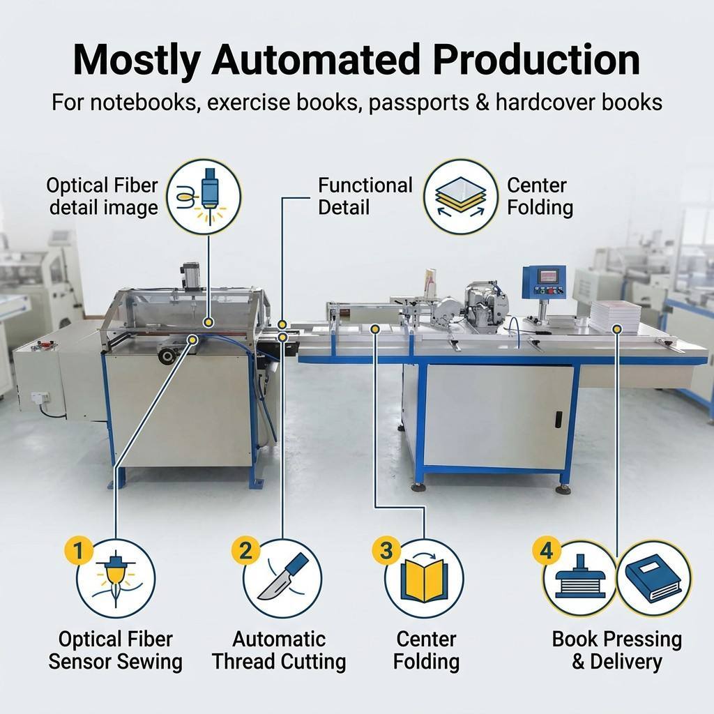 Center Saddle Thread Sewing Machine operational view
