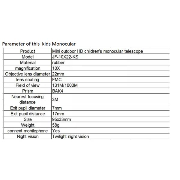 Mini Twilight Night Sight Monocular Telescope 10X Magnifier Children'S Monocular Telescope