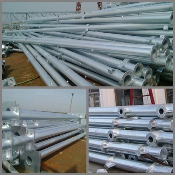 6000mm Height Galvanized Traffic Light Signals Columns Single Bracket For Horizontal Mounting