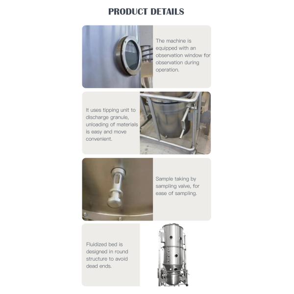 Fluid Bed Granulator Boiling Fluidized Fluid Bed Dry Granulating For Pharmaceutical Powder