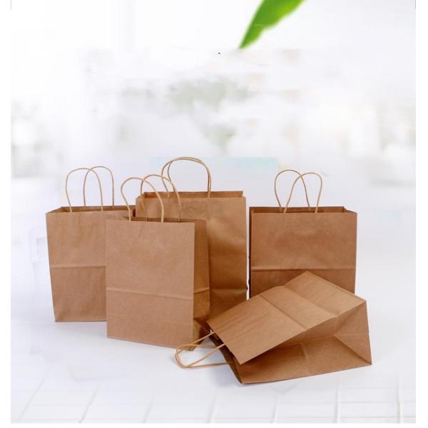 Kraft Biodegradable Disposable Tableware 130g 135g White Gift Bag With Handles