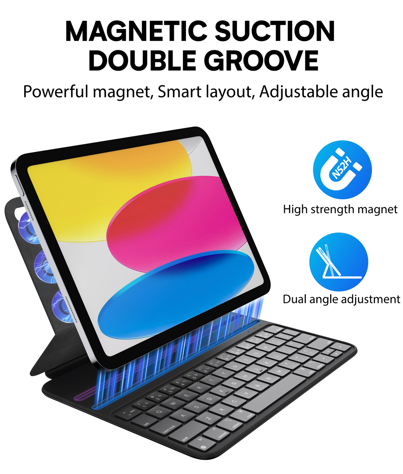 Laudtec Powerful Magnet Keyboard Case for iPad 10.9 Inch Customize OEM ODM Smart Layout Keyboard for iPad Air (2026) 11" (M4)