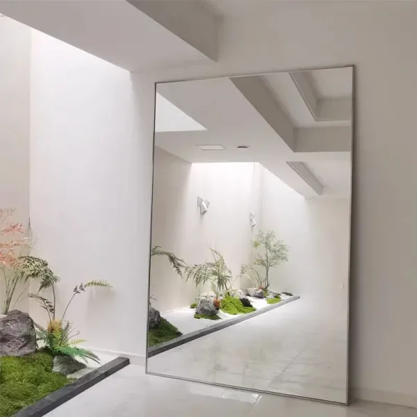 Premium Silver Decorative Full Floor Mirror Modern Home Design
