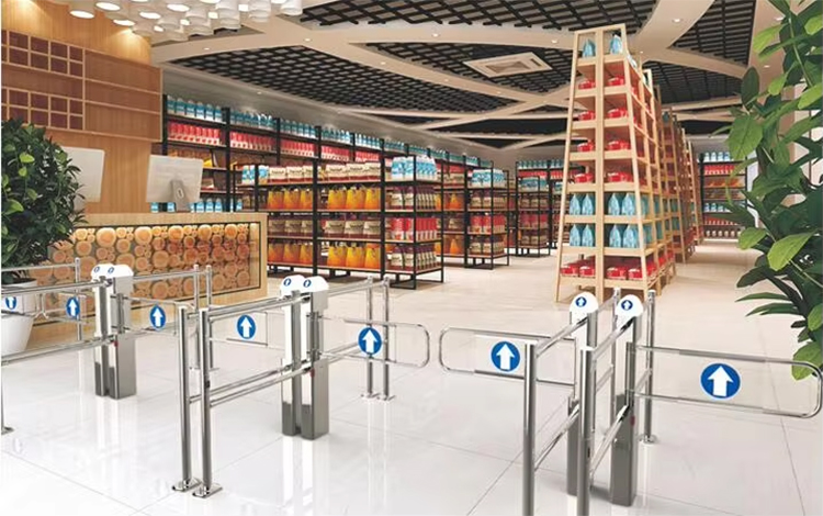 Supermarket Swing Turnstile Gate Automatic Pedestrian Access Control Solution for Shopping Centers
