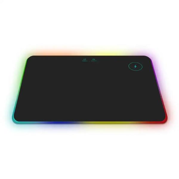 Stock 15W Wireless Charger Custom Design Logo Rgb Gaming Mousepad with Acrylic Panel