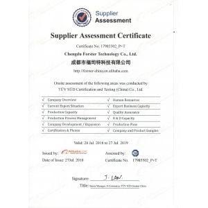 Chengdu Forster Technology Co., Ltd. Certifications
