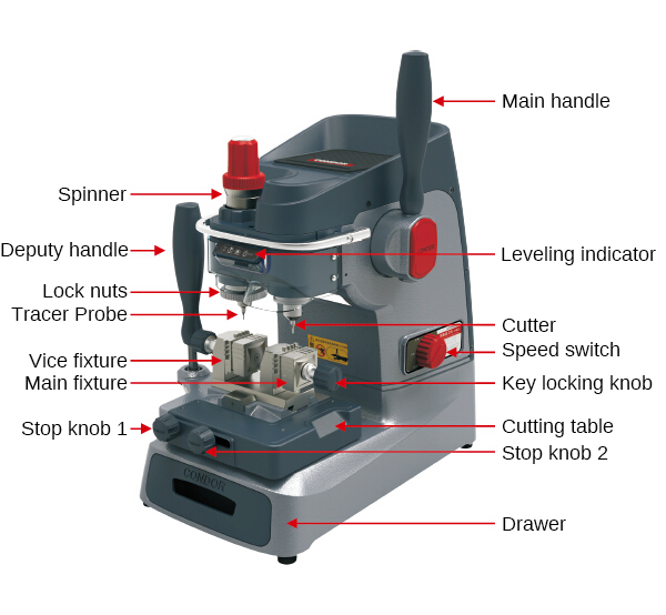CONDOR XC-002 Automotive Key Cutting Machine Renishaw Line Detection System