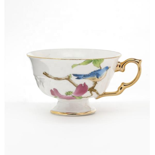 White Gold Rim Afternoon Tea Set With Cups And Saucers Porcelain Teapot And Cup Set