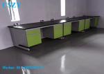 C-Frame Wood Steel Chemical Laboratory Wall Bench With Epoxy Resin Top