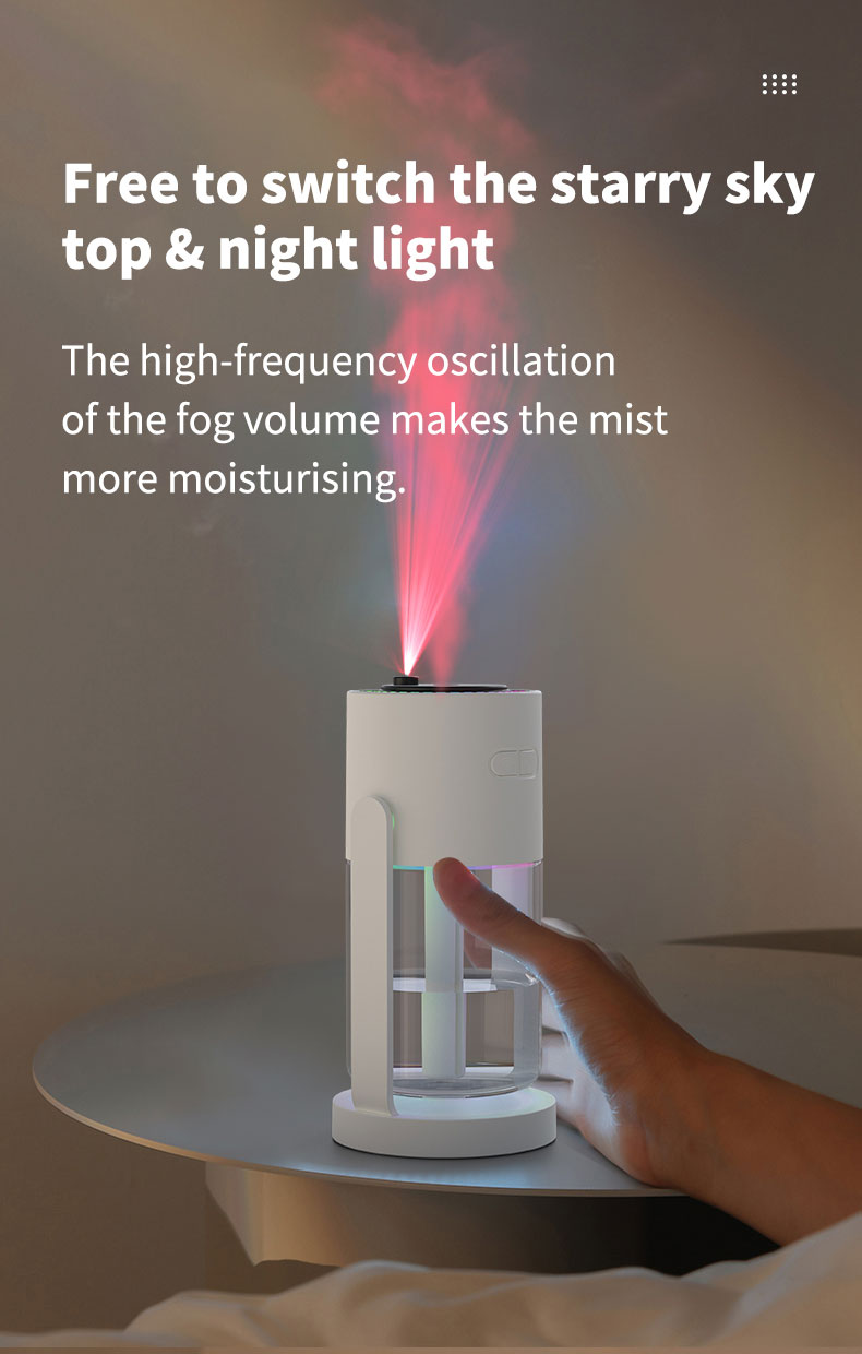 Factory Customized Logo Ultrasonic Mist Mini Portable USB Led Night Light Starry Projector Air Humidifiers for Car