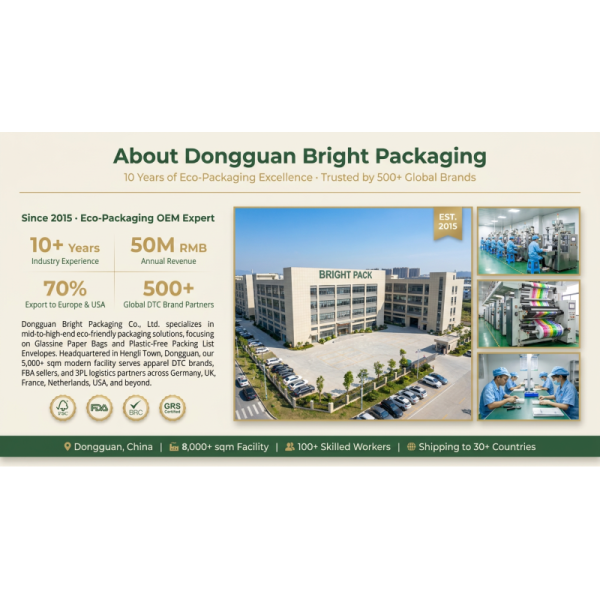 Compostable Biodegradable Glassine Envelope Apparel Packaging Eco Friendly Clothing Pouch Garment for Certified Recyclable