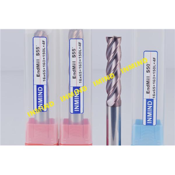 TiSiN Coating 2 Flute / 4 Flute CNC End Mill with 16 mm Diameter 65mm Cutting Length