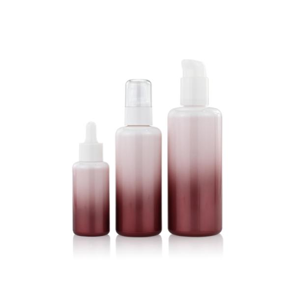 50ml 100ml Empty Round Gradient Lotion Glass Bottle Set