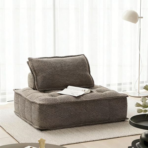 Single Seater Fabric Square Villa Vacuum Compressed Stackable Sofa Quick Rebound Without Deformation