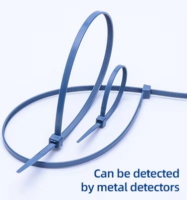 Metal Detectable Nylon Wire Ties 100-370mm Plastic Wire Straps Zip Ties X-ray Inspections Cable Tie