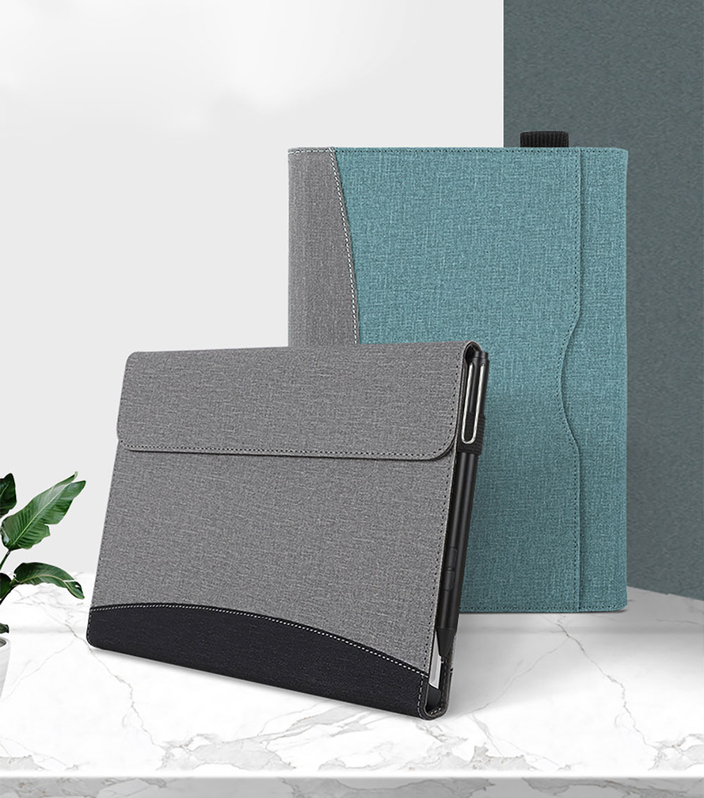 Custom Tailored Fabric Folio Protective Case for Microsoft Surface Go 1/2/3/4 10.5" Multi-Angle Stand,Stylus Loop&Card Pocket