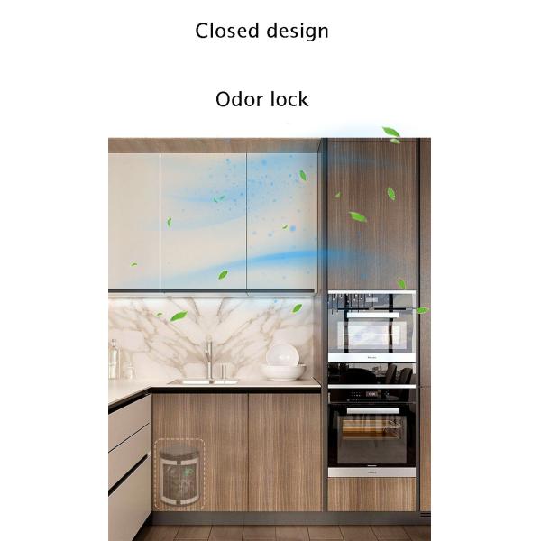 Lid Hidden Recessed Trash Can Inner Spiral Stainless Steel Sink Built-in Cabinet Trash Bin Dustbins Garbage Can