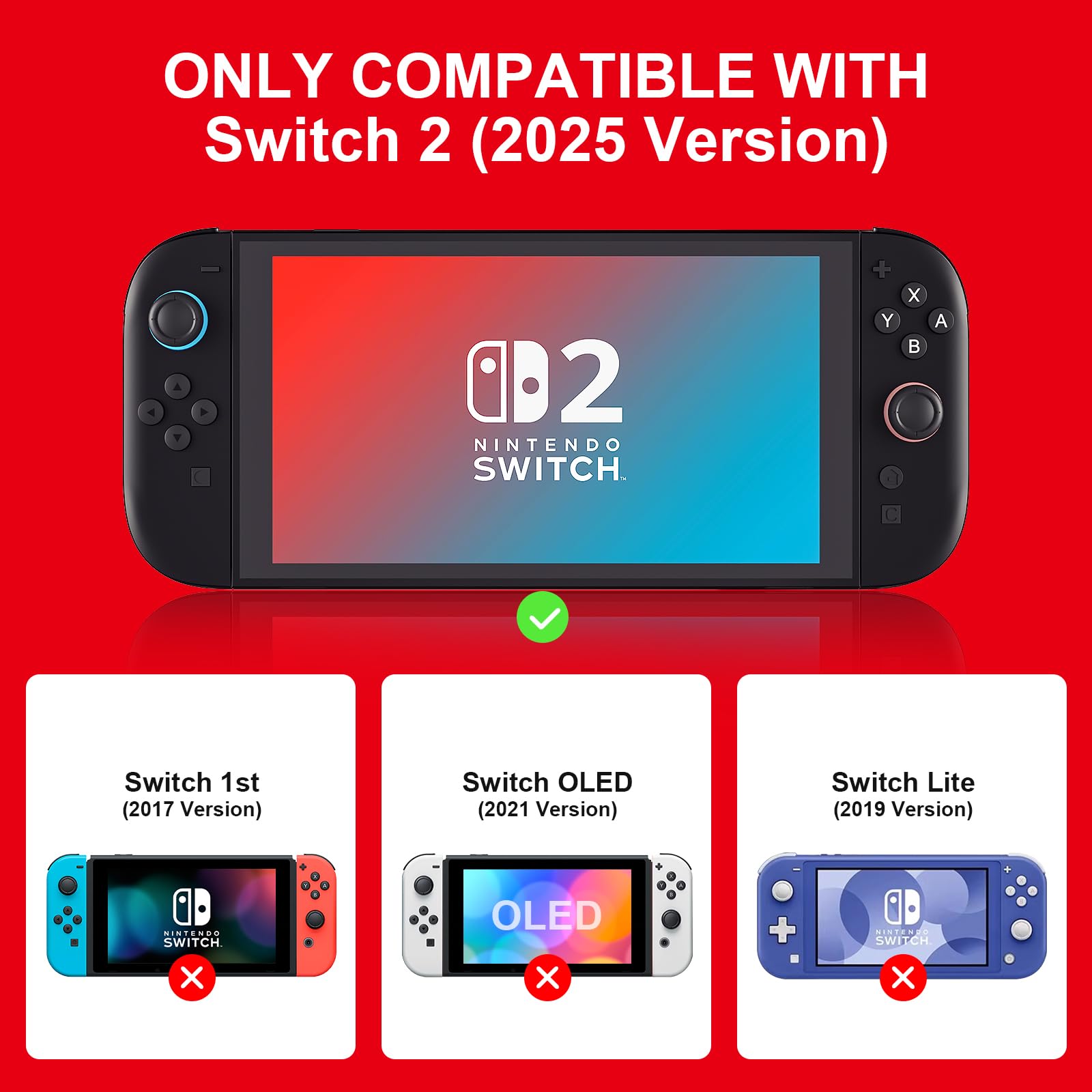 Laudtec for Switch 2 Case (2025), Sanyetral Premium Soft TPU Lightweight Shockproof Clear Cover for Nintendo