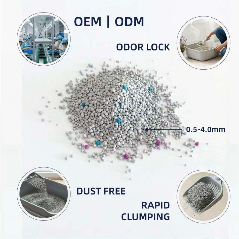Advanced Bentonite Cat Litter Designed with Low Dust Particles and Efficient Odor Control